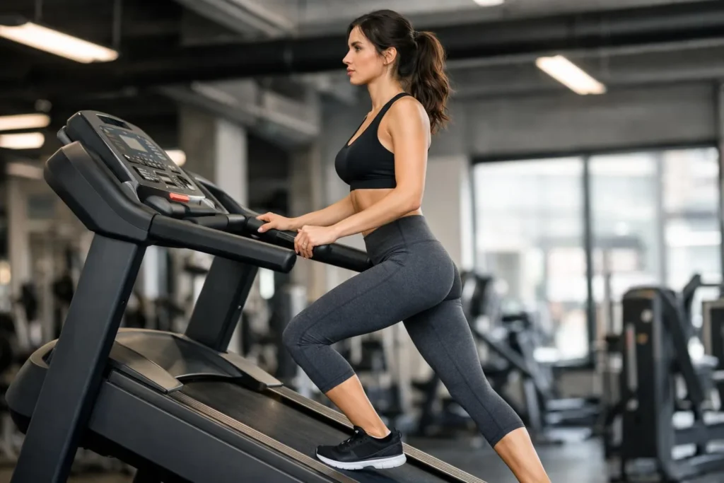 Chodzenie na bieżni pod górę – incline walking na siłowni