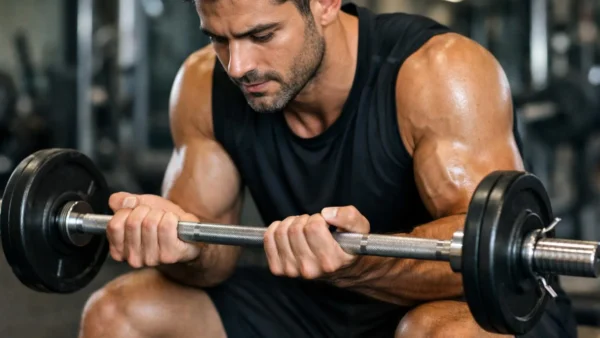Ćwiczenia na przedramiona – curl nadgarstkowy z sztangą