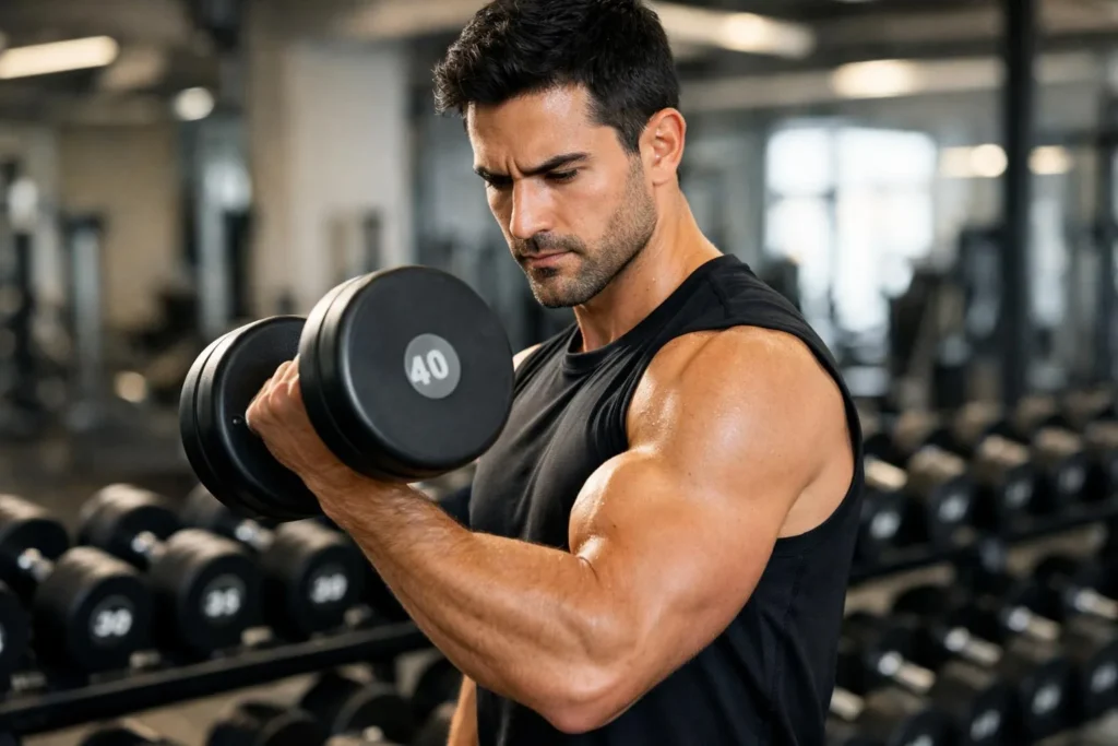 Drop set – technika wykonania z hantlami