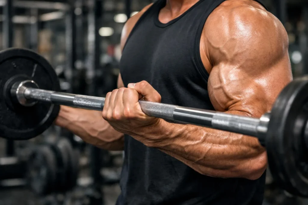 Trening bicepsa – uginanie ze sztangą