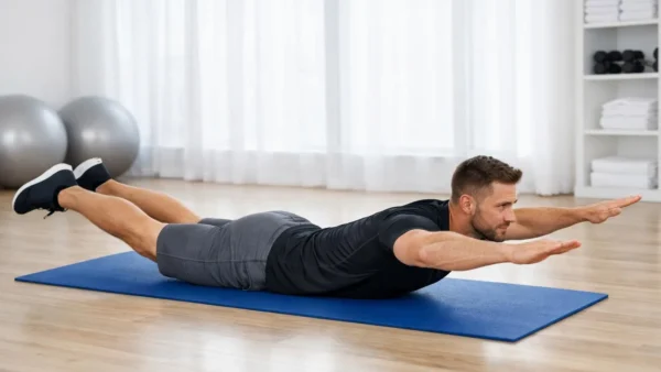 Jaskółka ćwiczenie – Superman exercise na macie