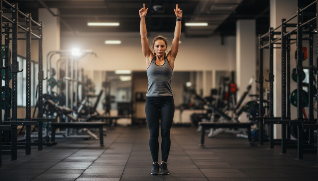 kobieta skacząca w górę podczas ćwiczenia burpee w tabata